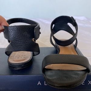 8.5 black leather sandals with ankle strap